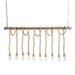 GLOBOSTAR® RAILROAD 01380 Vintage Κρεμαστό Φωτιστικό Οροφής με Ντουί 10 x E27 AC 220-240V IP20 - Μπεζ & Χάλκινο - Μ150 x Π4 x Y62.5cm - Image 2