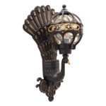 GLOBOSTAR® CORNELIA 01250 Vintage Φωτιστικό Τοίχου - Απλίκα με Ντουί 1 x E27 AC 220-240V IP20 - Καφέ & Χρυσό - Μ20 x Π32 x Υ55cm - Image 2