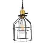 GLOBOSTAR® GALOT 01179 Vintage Κρεμαστό Φωτιστικό Οροφής με Ντουί 1 x E27 AC 220-240V IP20 - Μαύρο & Χρυσό - Μ13.5 x Π13.5 x Y16cm - Image 2