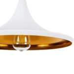 GLOBOSTAR® SHANGHAI 01026-B Μοντέρνο Κρεμαστό Φωτιστικό Οροφής με Ντουί 1 x E27 AC 220-240V IP20 - Λευκό & Χρυσό - Μ37 x Π37 x Υ17cm - Image 9