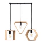 GLOBOSTAR® ELISE 00682 Μοντέρνο Κρεμαστό Φωτιστικό Οροφής με Ντουί 3 x E27 AC 220-240V IP20 - Μπεζ & Μαύρο - Μ76 x Π8 x Υ25cm - Image 2