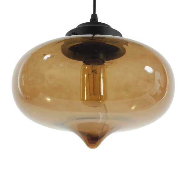 4d74c6_10001029_0 GLOBOSTAR® QUINN 01029 Vintage Κρεμαστό Φωτιστικό Οροφής με Ντουί 1 x E27 AC 220-240V IP20 - Μελί & Μαύρο - Μ26 x Π26 x Υ20cm - Image 1