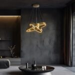 kelvo® VENOM 61187-DECO Μοντέρνο Κρεμαστό Φωτιστικό Οροφής LED 75W 8818lm 120° AC 220-240V IP20 Ρυθμιζόμενο Λευκό CCT με Χειριστήριο από 2700K έως 6000K Dimmable - Lumileds SMD Chip - Χρυσό Βούρτσας - Μ60 x Π60 x Υ40cm - 3 Χρόνια Εγγύηση