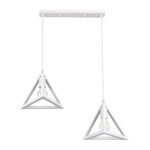 GLOBOSTAR® TRIANGLE 00612 Μοντέρνο Κρεμαστό Φωτιστικό Οροφής με Ντουί 2 x E27 AC 220-240V IP20 - Λευκό - Μ60 x Π22 x Y130cm - Image 2