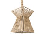 GLOBOSTAR® ROUGE 01611 Boho Κρεμαστό Φωτιστικό Οροφής με Ντουί 1 x E27 AC 220-240V IP20 - Μπεζ - Μ21 x Π21 x Y27cm - Image 2