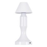 GloboStar® LUNNA 76476 Επαναφορτιζόμενο Επιτραπέζιο Φωτιστικό Πορτατίφ LED 1.5W 105lm 120° DC 5V IP44 CCT Ultra Θερμό 1500K - Φυσικό Λευκό 4500K - Ψυχρό Λευκό 6000K Dimmable Λευκό Πλαστικό - Μ9 x Π9 x Υ23cm- 2 Χρόνια Εγγύηση - Image 2