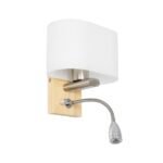 GLOBOSTAR® ELEGANT 01316 Μοντέρνο Φωτιστικό Τοίχου - Απλίκα Ξενοδοχείου Reading Light με Ντουί 1 x E27 LED 3W 360lm 36° AC 220-240V IP20 Θερμό Λευκό 2700K - Bridgelux COB Chip - Λευκό & Μπεζ - Μ15 x Π20 x Υ22.5cm - 2 Χρόνια Εγγύηση - Image 2