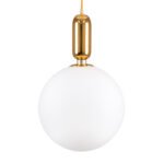 GLOBOSTAR® MAVERICK 00940 Μοντέρνο Κρεμαστό Φωτιστικό Οροφής με Ντουί 1 x E27 AC 220-240V IP20 - Χρυσό & Λευκό - Μ30 x Π30 x Υ48cm - Image 2