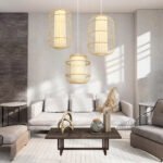 GLOBOSTAR® HIBISCUS 00894 Boho Κρεμαστό Φωτιστικό Οροφής με Ντουί 1 x E27 AC 220-240V IP20 - Μπεζ - Μ30 x Π30 x Υ50cm - Image 2