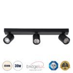 GLOBOSTAR® LEONARDO 60348 Μοντέρνο Φωτιστικό Οροφής LED 30W 3600lm 60° AC 220-240V IP20 Φυσικό Λευκό 4500K - Bridgelux COB - Μαύρο - Μ52 x Π7 x Υ11.8cm - 5 Χρόνια Εγγύηση