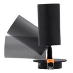 GLOBOSTAR® LEO 60350 Χωνευτό Κινούμενο Φωτιστικό Downlight Σποτ με Ντουί 1 x GU10 AC 220-240V IP20 - Μαύρο Ματ - Μ9 x Π9 x Υ17cm / Q7cm - Image 3