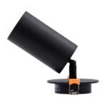 GLOBOSTAR® LEO 60350 Χωνευτό Κινούμενο Φωτιστικό Downlight Σποτ με Ντουί 1 x GU10 AC 220-240V IP20 - Μαύρο Ματ - Μ9 x Π9 x Υ17cm / Q7cm - Image 5