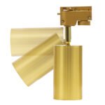 GLOBOSTAR® LEO 60357 Κινούμενο Φωτιστικό Σποτ Ράγας με Ντουί 1 x GU10 AC 220-240V IP20 - Χρυσό Πλατίνα - Μ6 x Π6 x Υ19cm - Image 3