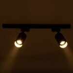 GLOBOSTAR® LEO 60358 Μοντέρνο Φωτιστικό Οροφής με Ντουί 2 x GU10 AC 220-240V IP20 - Χρυσό Πλατίνα - Μ50.5 x Π6 x Υ20cm - Image 3