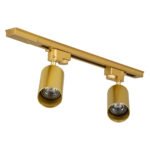 GLOBOSTAR® LEO 60358 Μοντέρνο Φωτιστικό Οροφής με Ντουί 2 x GU10 AC 220-240V IP20 - Χρυσό Πλατίνα - Μ50.5 x Π6 x Υ20cm - Image 5