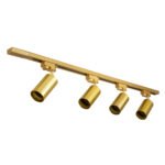 GLOBOSTAR® LEO 60360 Μοντέρνο Φωτιστικό Οροφής με Ντουί 4 x GU10 AC 220-240V IP20 - Χρυσό Πλατίνα - Μ100 x Π6 x Υ20cm - Image 5