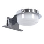 GLOBOSTAR® KIARA 60402 Μοντέρνο Φωτιστικό Τοίχου - Απλίκα Καθρέπτη Μπάνιου LED 5W 560lm 120° AC 220-240V IP44 Φυσικό Λευκό 4500K - Lumileds SMD Chip & TÜV SÜD Driver - Νίκελ Χρώμιο & Λευκό - Μ10 x Π13 x Υ3cm - 3 Χρόνια Εγγύηση - Image 3