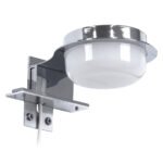 GLOBOSTAR® KIARA 60402 Μοντέρνο Φωτιστικό Τοίχου - Απλίκα Καθρέπτη Μπάνιου LED 5W 560lm 120° AC 220-240V IP44 Φυσικό Λευκό 4500K - Lumileds SMD Chip & TÜV SÜD Driver - Νίκελ Χρώμιο & Λευκό - Μ10 x Π13 x Υ3cm - 3 Χρόνια Εγγύηση - Image 5