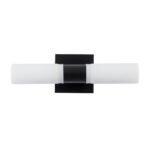 GLOBOSTAR® ANAIS 60408 Μοντέρνο Φωτιστικό Τοίχου - Απλίκα Καθρέπτη Μπάνιου με Ντουί 2 x G9 AC 220-240V IP44 - Μαύρο Ματ & Λευκό - Μ34 x Π12 x Υ11cm - Image 5