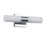 GLOBOSTAR® ANAIS 60410 Μοντέρνο Φωτιστικό Τοίχου - Απλίκα Καθρέπτη Μπάνιου με Ντουί 2 x G9 AC 220-240V IP44 - Ασημί & Λευκό - Μ34 x Π12 x Υ11cm - Image 3