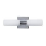 GLOBOSTAR® ANAIS 60410 Μοντέρνο Φωτιστικό Τοίχου - Απλίκα Καθρέπτη Μπάνιου με Ντουί 2 x G9 AC 220-240V IP44 - Ασημί & Λευκό - Μ34 x Π12 x Υ11cm - Image 5