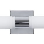 GLOBOSTAR® ANAIS 60410 Μοντέρνο Φωτιστικό Τοίχου - Απλίκα Καθρέπτη Μπάνιου με Ντουί 2 x G9 AC 220-240V IP44 - Ασημί & Λευκό - Μ34 x Π12 x Υ11cm - Image 7