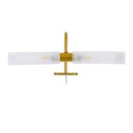 GLOBOSTAR® FLORA 60413 Μοντέρνο Φωτιστικό Τοίχου - Απλίκα Καθρέπτη Μπάνιου με Ντουί 2 x G9 AC 220-240V IP44 - Χρυσό & Λευκό - Μ31 x Π13 x Υ12cm - Image 4