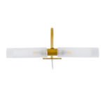 GLOBOSTAR® FLORA 60413 Μοντέρνο Φωτιστικό Τοίχου - Απλίκα Καθρέπτη Μπάνιου με Ντουί 2 x G9 AC 220-240V IP44 - Χρυσό & Λευκό - Μ31 x Π13 x Υ12cm - Image 5