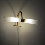 GLOBOSTAR® FLORA 60413 Μοντέρνο Φωτιστικό Τοίχου - Απλίκα Καθρέπτη Μπάνιου με Ντουί 2 x G9 AC 220-240V IP44 - Χρυσό & Λευκό - Μ31 x Π13 x Υ12cm - Image 9