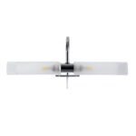 GLOBOSTAR® FLORA 60414 Μοντέρνο Φωτιστικό Τοίχου - Απλίκα Καθρέπτη Μπάνιου με Ντουί 2 x G9 AC 220-240V IP44 - Νίκελ Χρώμιο & Λευκό - Μ31 x Π13 x Υ12cm - Image 5