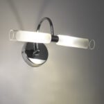 GLOBOSTAR® PAOLA 60418 Μοντέρνο Φωτιστικό Τοίχου - Απλίκα Καθρέπτη Μπάνιου με Ντουί 2 x G9 AC 220-240V IP44 - Ασημί & Λευκό - Μ31 x Π16 x Υ15cm - Image 9