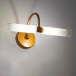 GLOBOSTAR® PAOLA 60419 Μοντέρνο Φωτιστικό Τοίχου - Απλίκα Καθρέπτη Μπάνιου με Ντουί 2 x G9 AC 220-240V IP44 - Χάλκινο & Λευκό - Μ31 x Π16 x Υ15cm - Image 9