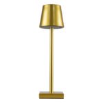 GLOBOSTAR® NEGA 60475 Μοντέρνο Επιτραπέζιο Φωτιστικό LED 2.2W 154lm 360° DC 5V με USB με Επαναφορτιζόμενη Μπαταρία Li-ion 3.7V 4000mAh IP20 Θερμό Λευκό 2700K με Αφή Dimmable - Lumileds SMD Chip - Χρυσό - Μ10 x Π10 x Υ39cm - 2 Χρόνια Εγγύηση - Image 3