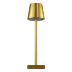 GLOBOSTAR® NEGA 60475 Μοντέρνο Επιτραπέζιο Φωτιστικό LED 2.2W 154lm 360° DC 5V με USB με Επαναφορτιζόμενη Μπαταρία Li-ion 3.7V 4000mAh IP20 Θερμό Λευκό 2700K με Αφή Dimmable - Lumileds SMD Chip - Χρυσό - Μ10 x Π10 x Υ39cm - 2 Χρόνια Εγγύηση - Image 5