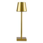 GLOBOSTAR® NEGA 60475 Μοντέρνο Επιτραπέζιο Φωτιστικό LED 2.2W 154lm 360° DC 5V με USB με Επαναφορτιζόμενη Μπαταρία Li-ion 3.7V 4000mAh IP20 Θερμό Λευκό 2700K με Αφή Dimmable - Lumileds SMD Chip - Χρυσό - Μ10 x Π10 x Υ39cm - 2 Χρόνια Εγγύηση - Image 6