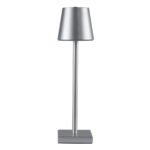 GLOBOSTAR® NEGA 60476 Μοντέρνο Επιτραπέζιο Φωτιστικό LED 2.2W 154lm 360° DC 5V με USB με Επαναφορτιζόμενη Μπαταρία Li-ion 3.7V 4000mAh IP20 Θερμό Λευκό 2700K με Αφή Dimmable - Lumileds SMD Chip - Ασημί - Μ10 x Π10 x Υ39cm - 2 Χρόνια Εγγύηση - Image 6