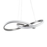 GLOBOSTAR® DEXTER 60498 Μοντέρνο Κρεμαστό Φωτιστικό Οροφής LED 72W 8064lm 300° AC 220-240V IP20 Ρυθμιζόμενο Λευκό CCT με Χειριστήριο από 2700K έως 6000K Dimmable - Lumileds SMD Chip - Νίκελ Βούρτσας - Μ56 x Π56 x Υ14cm - 3 Χρόνια Εγγύηση - Image 4