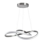 GLOBOSTAR® DEXTER 60498 Μοντέρνο Κρεμαστό Φωτιστικό Οροφής LED 72W 8064lm 300° AC 220-240V IP20 Ρυθμιζόμενο Λευκό CCT με Χειριστήριο από 2700K έως 6000K Dimmable - Lumileds SMD Chip - Νίκελ Βούρτσας - Μ56 x Π56 x Υ14cm - 3 Χρόνια Εγγύηση - Image 5