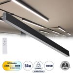 GLOBOSTAR® FELIX 61028-S Μοντέρνο Φωτιστικό Οροφής LED 54W 6500lm 120° AC 220-240V IP20 Ρυθμιζόμενο Λευκό CCT με Χειριστήριο από 2700K έως 6000K Dimmable - Lumileds SMD Chip - Μαύρο Ματ - Μ120 x Π3.5 x Υ7cm - 3 Χρόνια Εγγύηση - Image 2