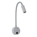 GLOBOSTAR® GOOSE 60877 Μοντέρνο Φωτιστικό Τοίχου - Απλίκα Ξενοδοχείου Reading Light LED 3W 300lm 36° AC 220-240V IP20 Φυσικό Λευκό 4500K - CREE XPE Chip & TÜV SÜD Driver - Γκρι Ανθρακί Ματ - Μ6.5 x Π15 x Υ24.5cm - 3 Χρόνια Εγγύηση - Image 2
