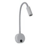 GLOBOSTAR® GOOSE 60877 Μοντέρνο Φωτιστικό Τοίχου - Απλίκα Ξενοδοχείου Reading Light LED 3W 300lm 36° AC 220-240V IP20 Φυσικό Λευκό 4500K - CREE XPE Chip & TÜV SÜD Driver - Γκρι Ανθρακί Ματ - Μ6.5 x Π15 x Υ24.5cm - 3 Χρόνια Εγγύηση