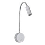 GLOBOSTAR® GOOSE 60879 Μοντέρνο Φωτιστικό Τοίχου - Απλίκα Ξενοδοχείου Reading Light LED 3W 300lm 36° AC 220-240V IP20 Φυσικό Λευκό 4500K - CREE XPE Chip & TÜV SÜD Driver - Νίκελ Βούρτσας - Μ6.5 x Π15 x Υ24.5cm - 3 Χρόνια Εγγύηση - Image 2