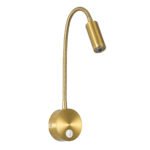 GLOBOSTAR® GOOSE 60880 Μοντέρνο Φωτιστικό Τοίχου - Απλίκα Ξενοδοχείου Reading Light LED 3W 300lm 36° AC 220-240V IP20 Φυσικό Λευκό 4500K - CREE XPE Chip & TÜV SÜD Driver - Χρυσό Πλατίνα - Μ6.5 x Π15 x Υ24.5cm - 3 Χρόνια Εγγύηση - Image 2