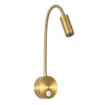 GLOBOSTAR® GOOSE 60880 Μοντέρνο Φωτιστικό Τοίχου - Απλίκα Ξενοδοχείου Reading Light LED 3W 300lm 36° AC 220-240V IP20 Φυσικό Λευκό 4500K - CREE XPE Chip & TÜV SÜD Driver - Χρυσό Πλατίνα - Μ6.5 x Π15 x Υ24.5cm - 3 Χρόνια Εγγύηση
