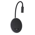GLOBOSTAR® GOOSE 60883 Μοντέρνο Φωτιστικό Τοίχου - Απλίκα Ξενοδοχείου Reading Light με Φορτιστή USB 3A LED 6W 600lm 36° & 360° AC 220-240V IP20 Φυσικό Λευκό 4500K - CREE XPE & Lumileds SMD Chip & TÜV SÜD Driver - Μαύρο Ματ - Μ15.5 x Π15 x Υ30.5cm - 3 Χρόνια Εγγύηση - Image 3