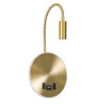 GLOBOSTAR® GOOSE 60885 Μοντέρνο Φωτιστικό Τοίχου - Απλίκα Ξενοδοχείου Reading Light με Φορτιστή USB 3A LED 6W 600lm 36° & 360° AC 220-240V IP20 Φυσικό Λευκό 4500K - CREE XPE & Lumileds SMD Chip & TÜV SÜD Driver - Χρυσό Πλατίνα - Μ15.5 x Π15 x Υ30.5cm - 3 Χρόνια Εγγύηση - Image 3