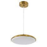 GLOBOSTAR® BARON 60886 Μοντέρνο Κρεμαστό Φωτιστικό Οροφής LED 12W 1440lm 120° AC 220-240V IP20 Ρυθμιζόμενο Λευκό CCT με On/Off 2700K/4500K/6000K - Lumileds SMD Chip - Χρυσό - Μ25 x Π25 x Υ8cm - 3 Χρόνια Εγγύηση - Image 5