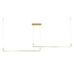 GLOBOSTAR® LINARIA DUO 60926 Μοντέρνο Κρεμαστό Φωτιστικό Οροφής LED 72W 8300lm 200° AC 220-240V IP20 Ρυθμιζόμενο Λευκό CCT με Χειριστήριο από 2700K έως 6000K Dimmable - Lumileds SMD Chip - Χρυσό Βούρτσας - Μ220 x Π4 x Υ25cm - 3 Χρόνια Εγγύηση - Image 4