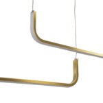 GLOBOSTAR® LINARIA DUO 60926 Μοντέρνο Κρεμαστό Φωτιστικό Οροφής LED 72W 8300lm 200° AC 220-240V IP20 Ρυθμιζόμενο Λευκό CCT με Χειριστήριο από 2700K έως 6000K Dimmable - Lumileds SMD Chip - Χρυσό Βούρτσας - Μ220 x Π4 x Υ25cm - 3 Χρόνια Εγγύηση - Image 5