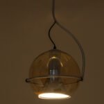 GLOBOSTAR® GLASSO 60927 Μοντέρνο Κρεμαστό Φωτιστικό Οροφής με Ντουί 1 x E27 AC 220-240V IP20 - Ασημί & Μελί - Μ27 x Π27 x Υ52cm - Image 11